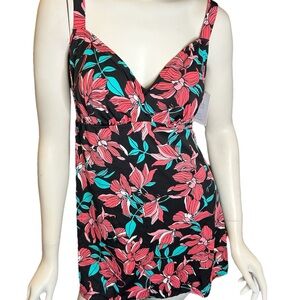 Croft & Barrow Tummy Control One Piece Swimsuit Size 14